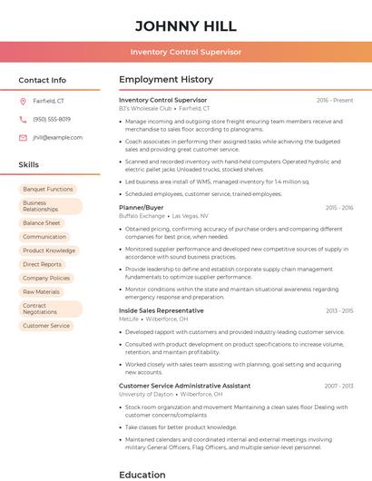 Resume example 3