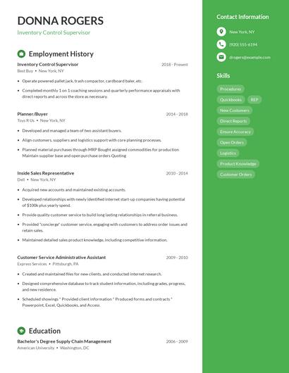 Resume example 5