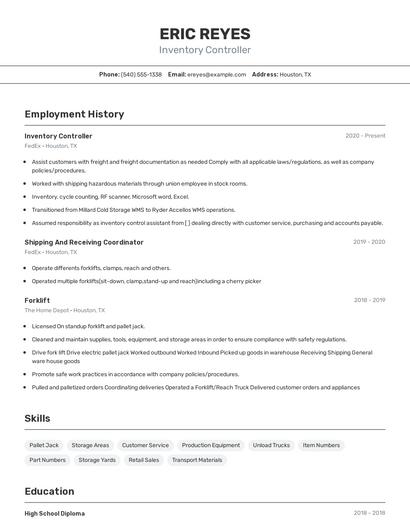 Resume example 2
