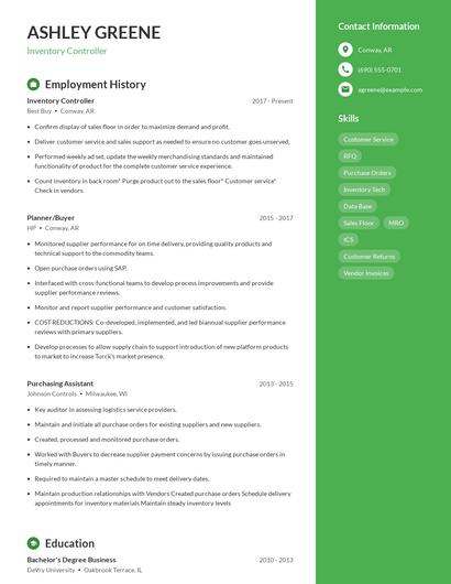 Resume example 5