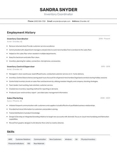 Resume example 2
