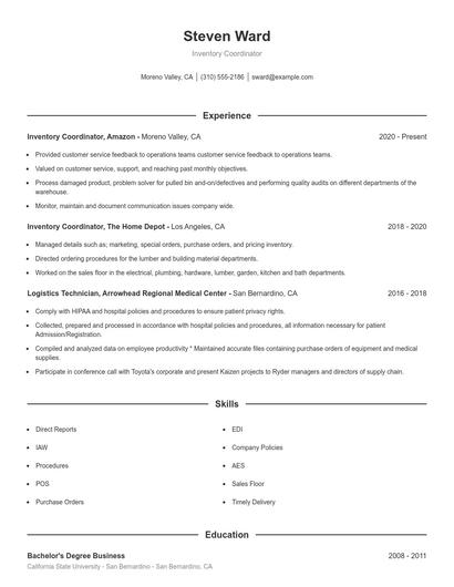 Resume example 1