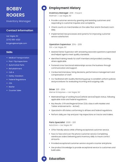 Resume example 5