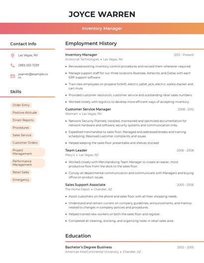 Resume example 3