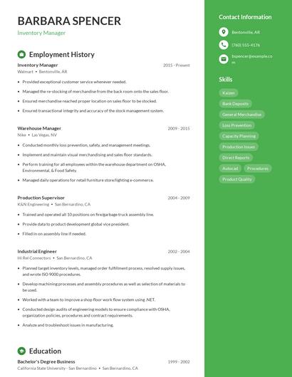 Resume example 4