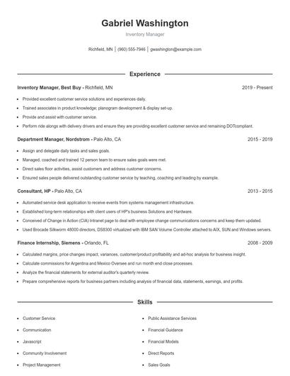 Resume example 1