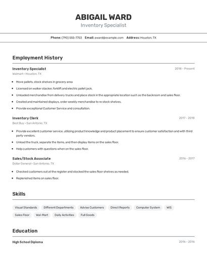 Resume example 2