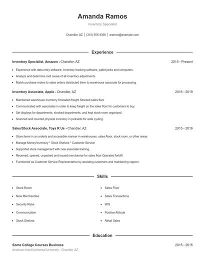Resume example 1