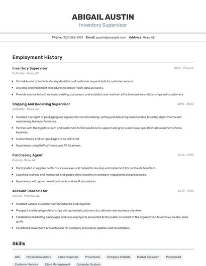 Resume example 2