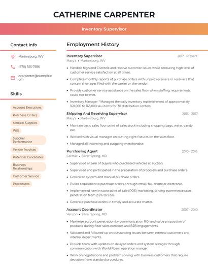 Resume example 3