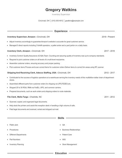 Resume example 1