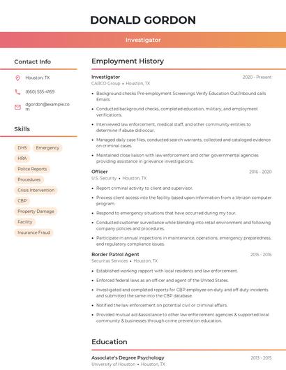 Resume example 3