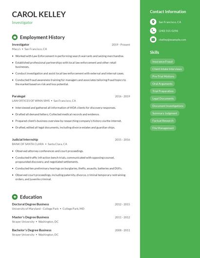 Resume example 4
