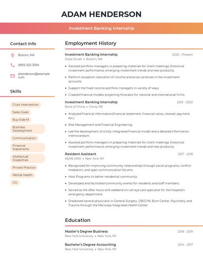 Resume example 3