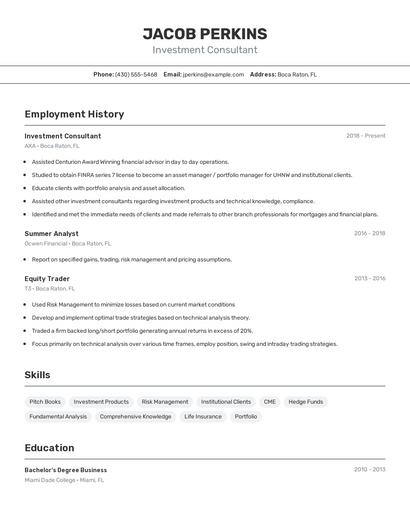 Resume example 2