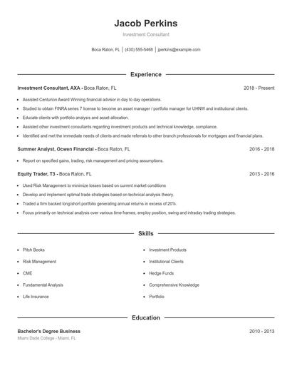 Resume example 1