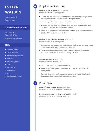 Investment Executive Resume