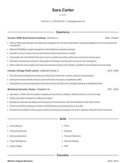 Resume example 1