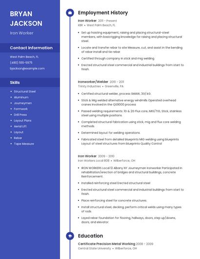 Iron Worker Resume