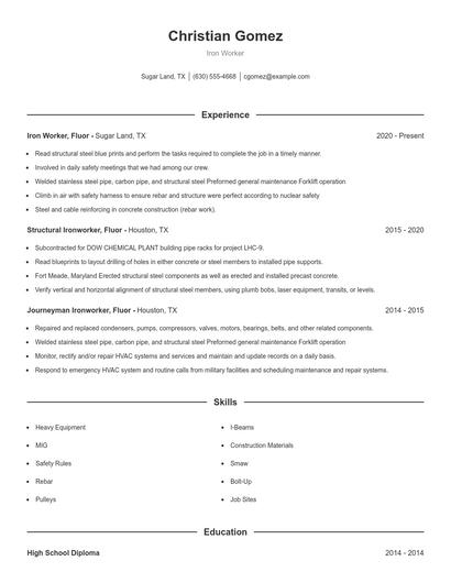 Resume example 1