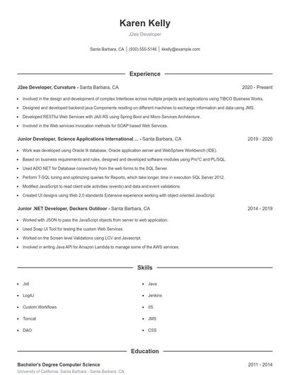 Resume example 1