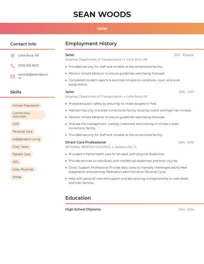 Jailer Resume