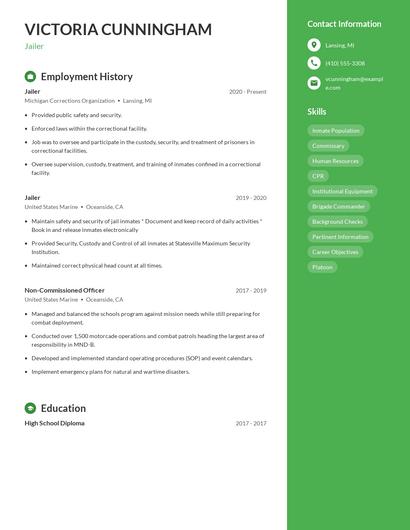 Jailer Resume