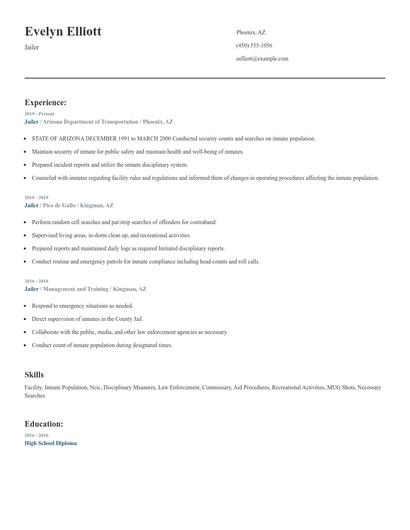 Jailer Resume