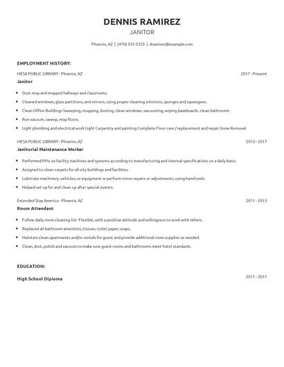 Janitor Resume