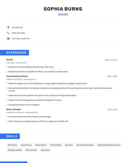 Janitor Resume