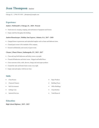 Janitor Resume