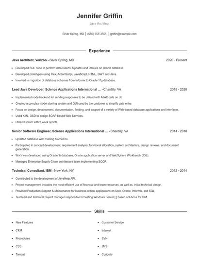 Java Architect Resume