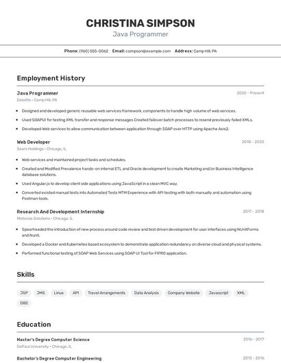 Resume example 2