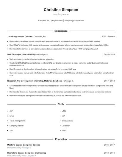 Resume example 1