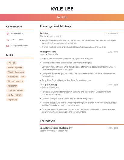Jet Pilot Resume