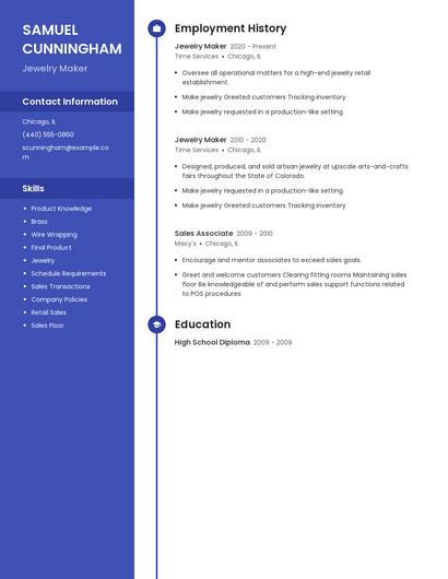 Jewelry Maker Resume