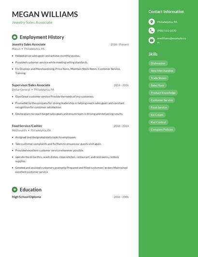Resume example 4