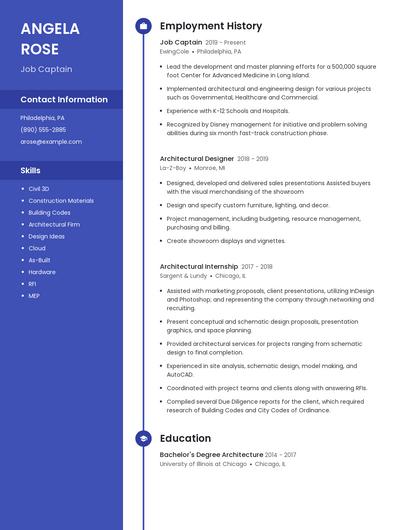 Job Captain Resume