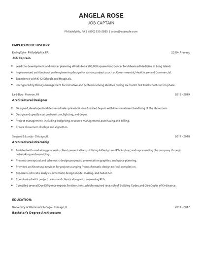 Job Captain Resume