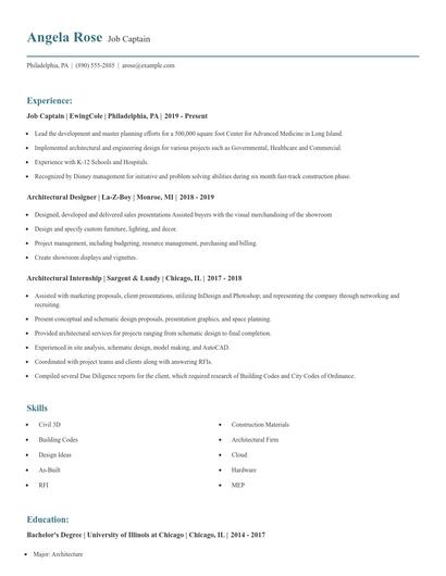 Job Captain Resume