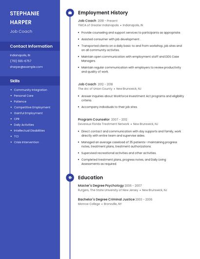 Job Coach Resume
