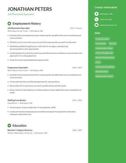 Job Placement Specialist Resume