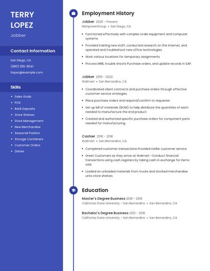 Jobber Resume