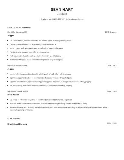 Jogger Resume