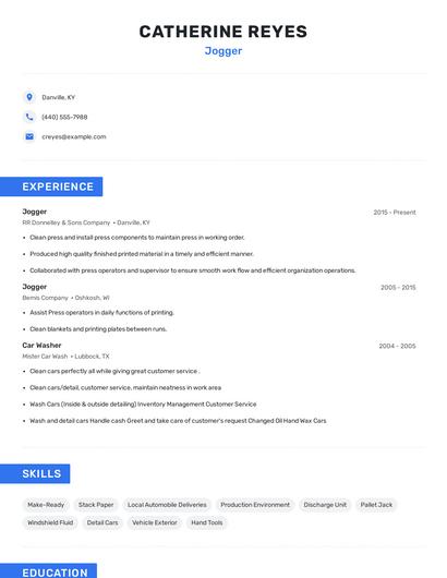 Jogger Resume
