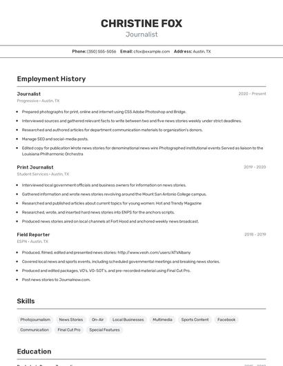Resume example 2