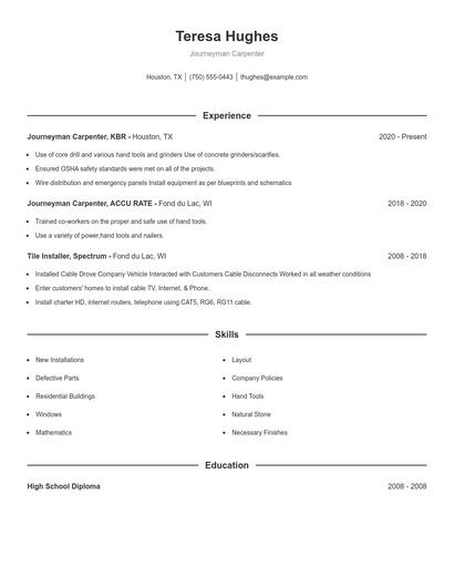 Resume example 1