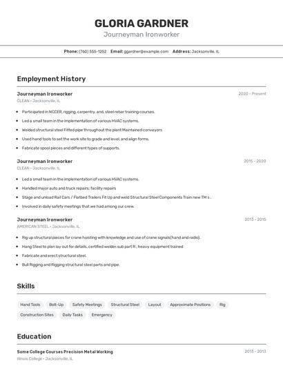 Resume example 2