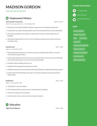 Resume example 5