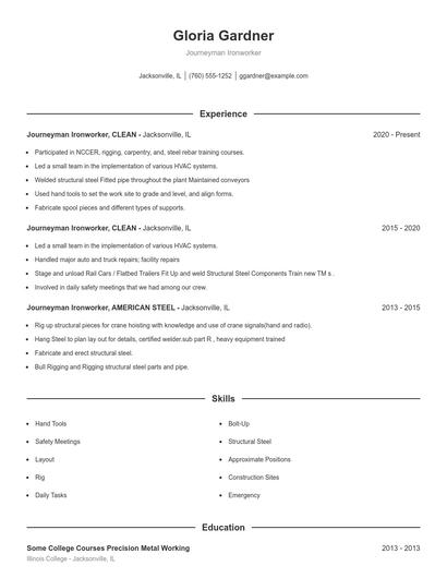 Resume example 1